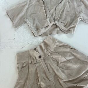🤎STILLWATER LINEN SHORT SET🤎